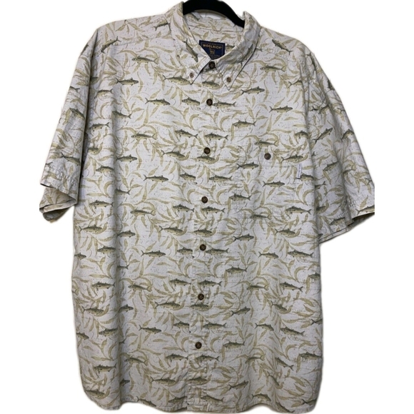 Woolrich Other - Woolrich Beige and Green Patterned Dress Shirt
